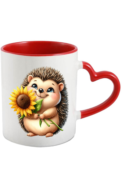 StoryGift Romania Cana cu un pui de arici care tine o floare | ilustratie | f...