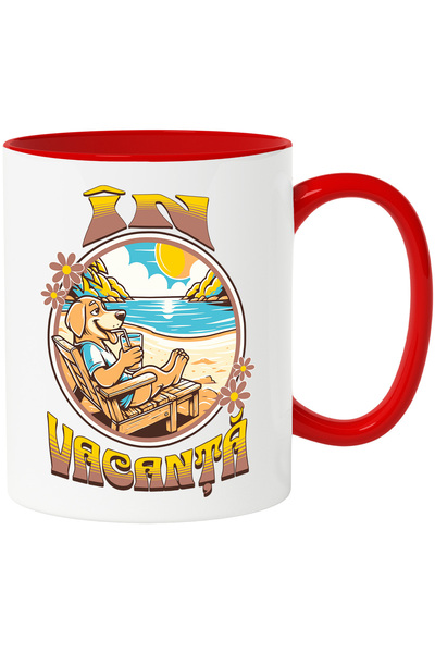StoryGift Romania Cana Caine Pe Sezlon Pe Plaja, Vacanta, Relaxare, 330ml, Ce...