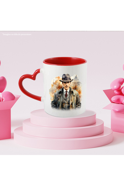 StoryGift Romania Cana Cu Sherlock Holmes, Personaj, Detectiv, Serial, Multicolor 330 Ml, Ceramica, Cu ,stg