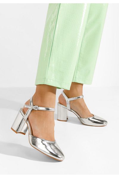 B T Shoes Pantofi Slingback Asmita Argintii