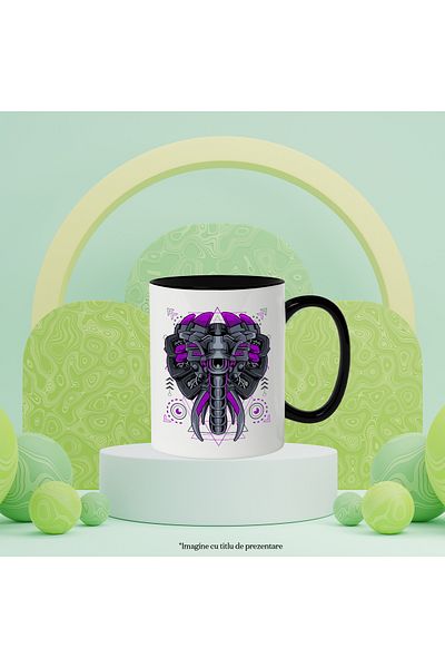StoryGift Romania Butterfly Mug, Robot, Mecha, Cyberpunk, Wings, Eyes, Cables, Multicolor 330 m, With ,STG