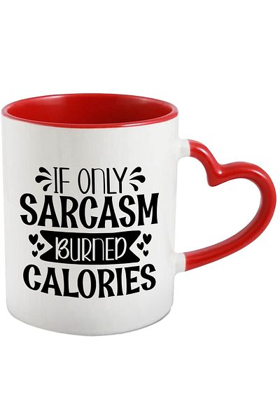 StoryGift Romania Cana Cu Inimioare Si Mesajul "daca Doar Sarcasmul Ar Fi Ars Caloriile" - Slabire, Cu ,stg