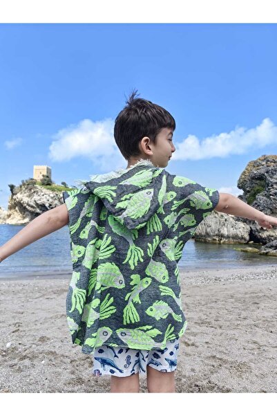 Su Koleksiyon Παιδικό θαλάσσιο παντελόνι με κουκούλα από βαμβακερό υφαντό Morina