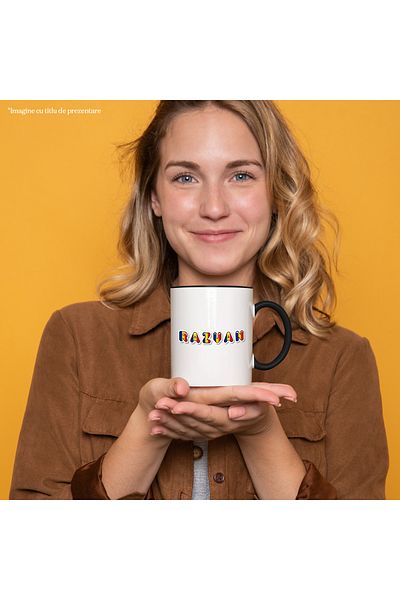 StoryGift Romania Mug With Name Razvan, Romania, Supporter, Romanian Flag, Patriot, 330ml, Wax, With,STG