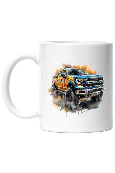 StoryGift Romania Cana Cu Masina, Ford F-150, Apa, Acuarela, Stropi, Ilustrat...
