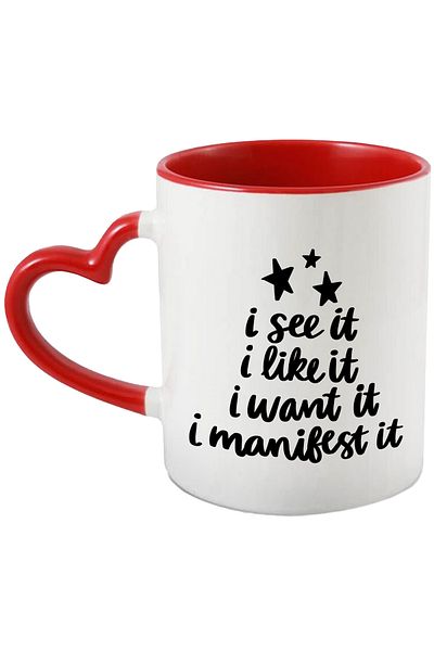 StoryGift Romania Cana Cu Stelute Si Cu Mesajul In Engleza "i See It, I Like It, I Want It, I Mani, Cu ,stg