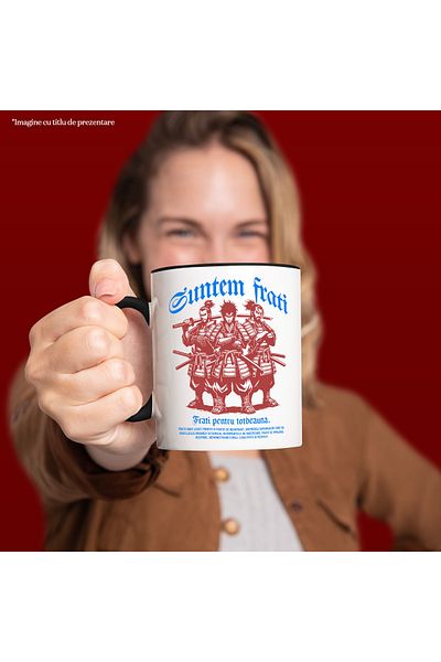 StoryGift Romania Samurai Mug Brothers Loyalty Family Mutual Care, 330ml, Ceramic with Handle, With, STG
