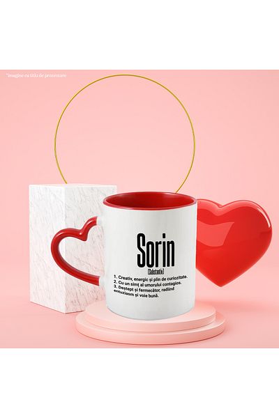 StoryGift Romania Mug With Name Sorin, With Motivational Message, Creative, Energetic, Curious, Smart, , With ,STG