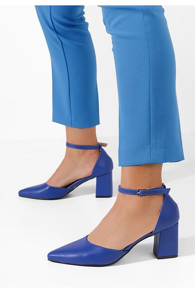 B T Shoes Pantofi Cu Toc Gros Si Bareta Alivila Navy