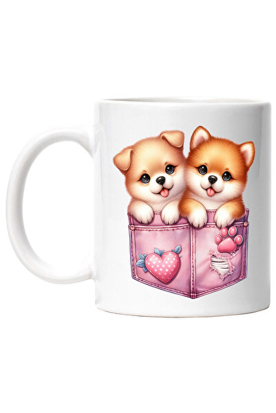 StoryGift Romania Cana Cu 2 Catei Chow Chow Care Stau Intr-un Buzunar | Inghe...