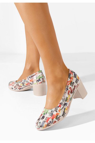 B T Shoes Pantofi Cu Toc Gros Dalida V8 Multicolori