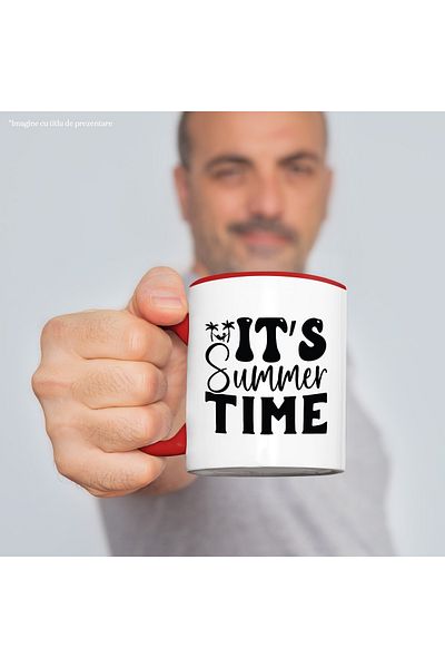 StoryGift Romania Mug for lovers of the warm season with the text "It's summer time" - it's t, Cu,STG