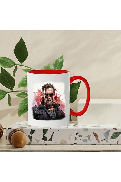 StoryGift Romania Terminator Mug, Movie, Character, Arnold Schwarzenegger, Multicolor 330 ml, C, Cu