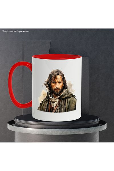 StoryGift Romania Mug With Joaquin Phoenix, Actor, Movie, Beard, Celebrity, Multicolor 330 ml, Ceramic, With ,STG