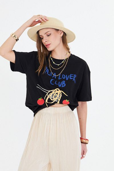The Champ Clothing Tricou pentru femei 100% bumbac, confortabil, conceput pentru iubitorii de paste