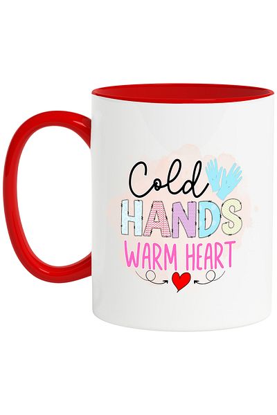 StoryGift Romania Mug with the message "Cold hands, warm heart", profession, illustration, work, dedication,, With