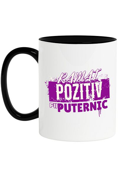 StoryGift Romania Mug with Street Graffiti Style Message Motivational Text Stay Positive Be Strong, With