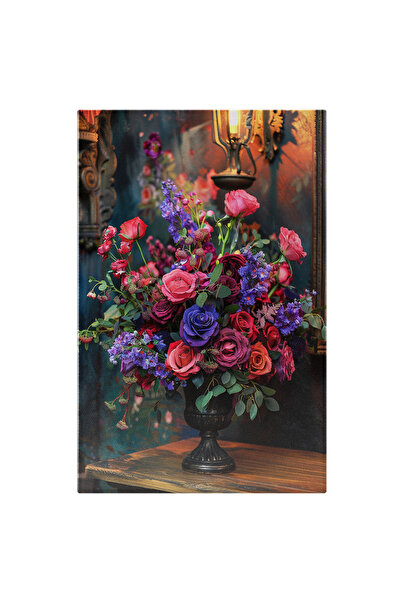 StoryGift Romania Canvas Painting: Special Black Vase With Many Colorful And ...