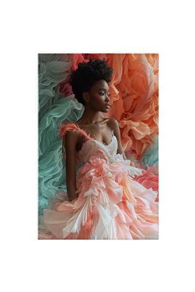 StoryGift Romania Tablou Canvas Firul Vieții Elemente Din Voal Colorate În Pa...