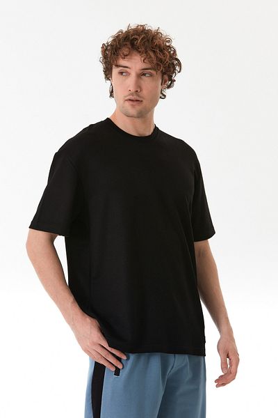 Fulla Moda Βασικό T-Shirt με λαιμόκοψη από βαμβακερό χτενισμένο