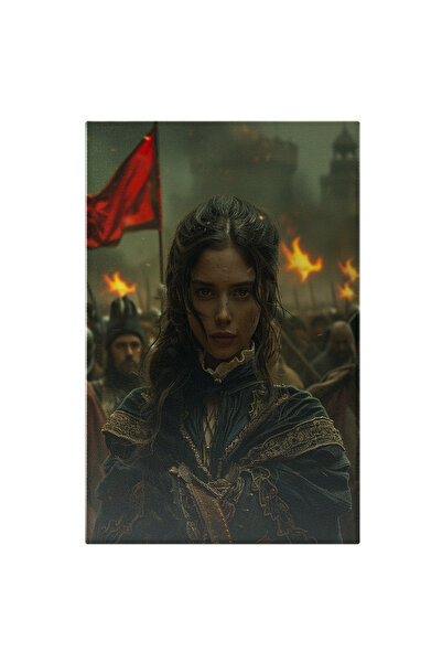 StoryGift Romania Tablou Canvas Luptatoare In Tinuta Medievala Cu Parul Saten...