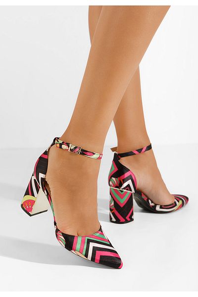 B T Shoes Pantofi Cu Toc Gros Linda V2 Multicolori