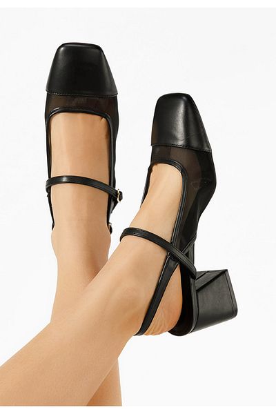 B T Shoes Pantofi Cu Toc Gros Jalia Negre