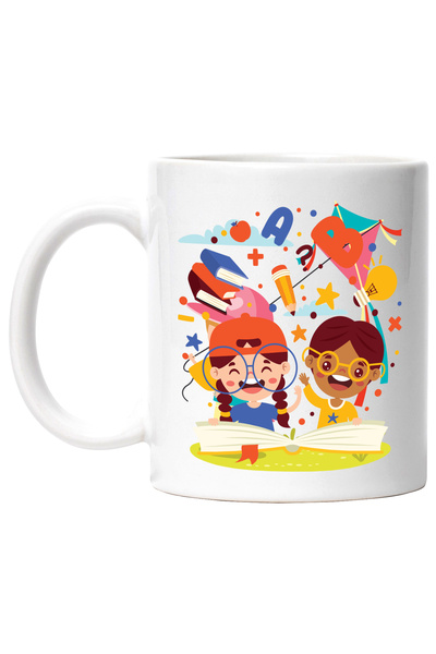 StoryGift Romania Cana Cu Copii, Carti, Stele, Zmeu, Mar, Matematica, Litere,...