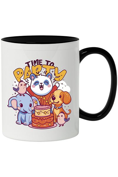 StoryGift Romania Mug for Kids with Cute Animals, Birthday, Elephant, Dog, Birds, Pan, With