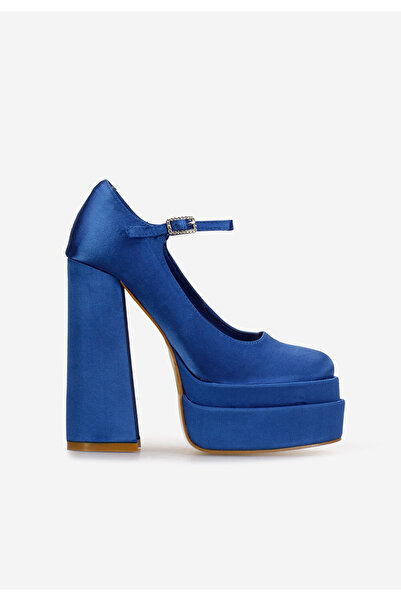 B T Shoes Modré lodičky s platformou Bia