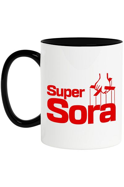 StoryGift Romania Mug with Hand Style Puppet Doll Text Super Sister Super Hero, Children, Ceramic, , With