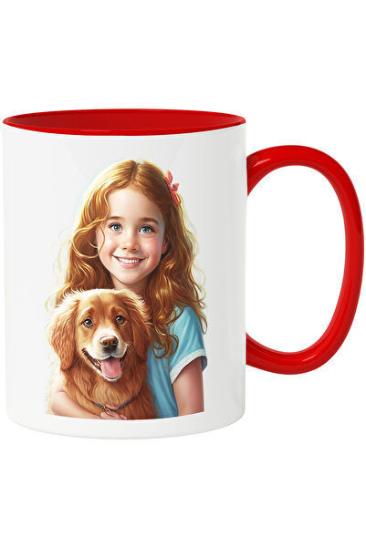 StoryGift Romania Cana Cu Portret Fetita Mica Cu Catelul Ei, Fetita Cu Parul ...