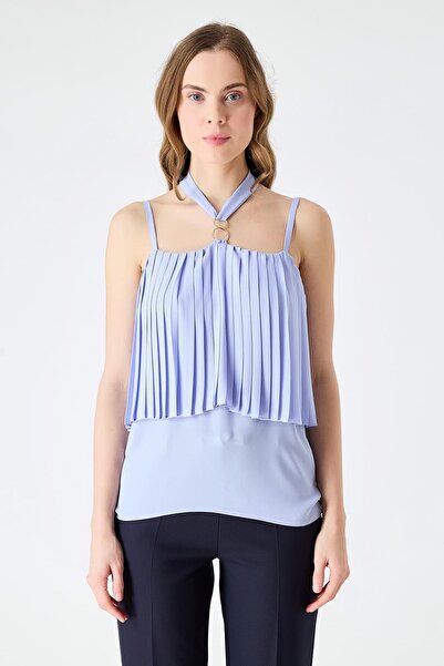 FEVER Bağlamalı toka detaylı pliseli bluz