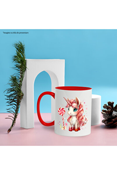 StoryGift Romania Mug with a unicorn, illustration, cheerful, happy, lollipop, sweet, stars, spots, on, With, STG