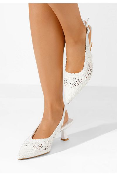 B T Shoes Alisiana white slingback shoes
