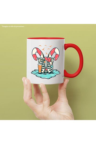 StoryGift Romania Skeleton Mug, Glass, Christmas, Holidays, Candy, Multicolor 330 ml, Ceramic, With ,STG