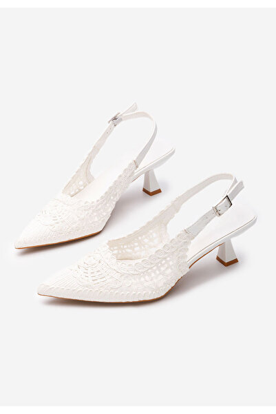 B T Shoes Bílé lodičky s otevřenou pätou Alisiana