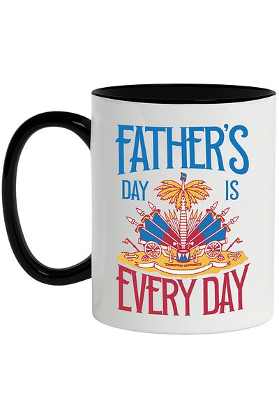 StoryGift Romania Mug With Message In English Father's Day Is Everyday, Gun, Multicolor 330 ml, Ceram, With