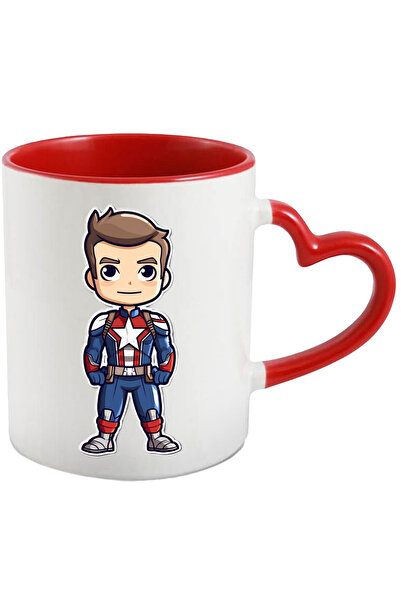 StoryGift Romania Captain America Mug Miniature, Marvel, DC, Warrior, Superhero, Ceramic, 330, With
