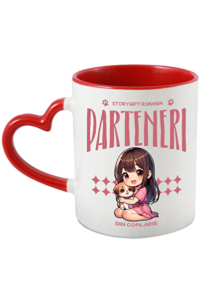 StoryGift Romania Cana Fata Cu Caine Mesaj Parteneri Din Copilarie, 330ml, Ce...