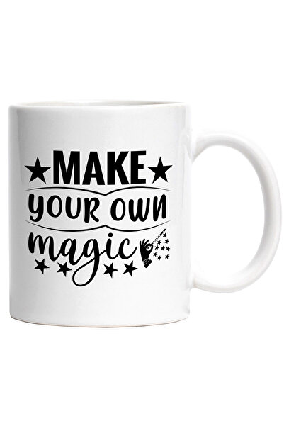 StoryGift Romania Cana Cu Stelute Si Mesajul "creeaza-ti Propria Magie" Cu Maner Alb, Cu Maner Alb Stg ,stg