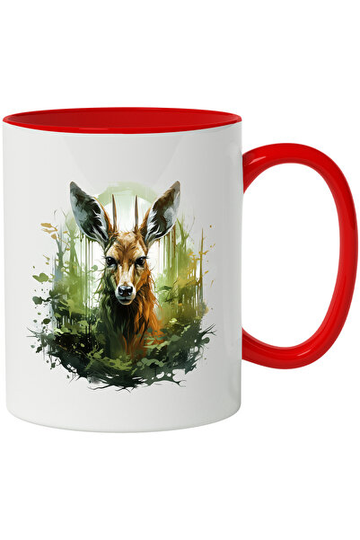 StoryGift Romania Cana Cu Cerb, Padure, Vegetatie, Arta Abstracta, Watercolor...