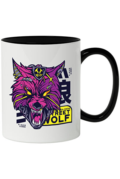 StoryGift Romania Cana Cu Mesaj Street Wolf, Lup, Robot, Mecha, Sci Fi, Colti...