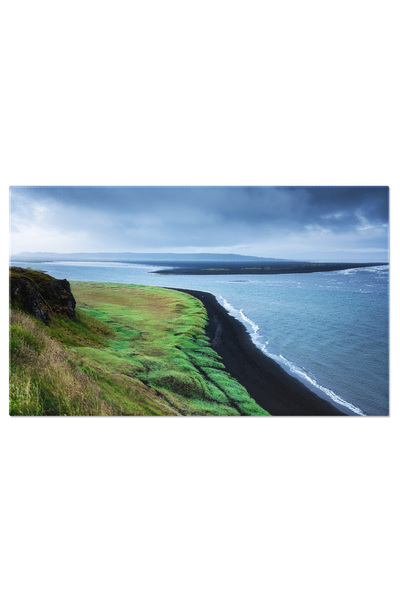 StoryGift Romania Tablou Canvas Malul Marii In Islanda, Stanci Inalte Si Iarb...