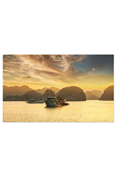 StoryGift Romania Tablou Canvas: Halong Bay, Vietnam - Peisaj Marin La Apus