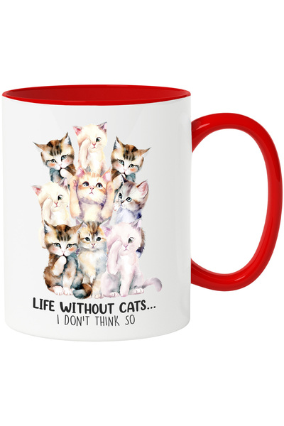 StoryGift Romania Cana Cu Multe Pisici Cu Mesajul "life Without Cats... I Don...