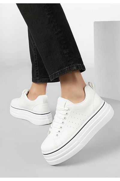 B T Shoes Sneakers Cu Platformă Asalia Albi