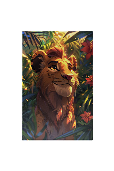 StoryGift Romania Tablou Canvas: Desen Cu Un Leu In Jungla - Ferocitate , Con...