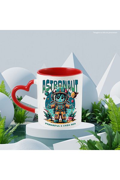 StoryGift Romania Astronaut mug earth is my home child pollution planet Earth, 330ml, Ceramic, Cu, STG