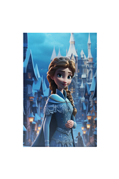 StoryGift Romania Tablou Canvas: Printesa Din Frozen Disney Pe Strada Inzapezita Catre Castel Cu Rochie Si Manta